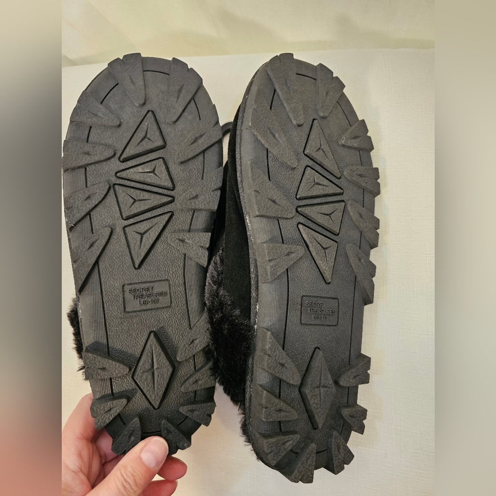 Nwt Secret Treasures 9-10 Suede Faux Fur Slippers - Picture 6 of 8
